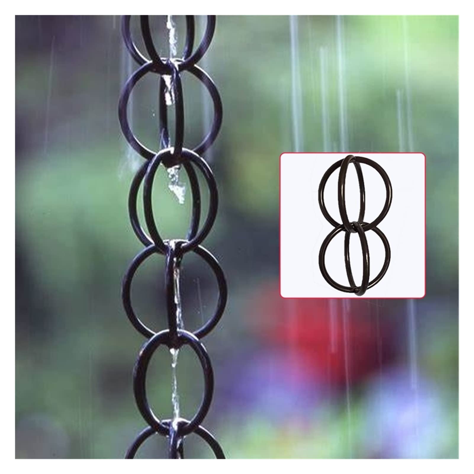 Regenkette, Regenketten Kupfer Regenkette for Downspouts Dekorative Eisenrinne Kette Regen Regenfänger Kette Funktions- und Dekorativer Ersatz for Rinne Downspouts(I)