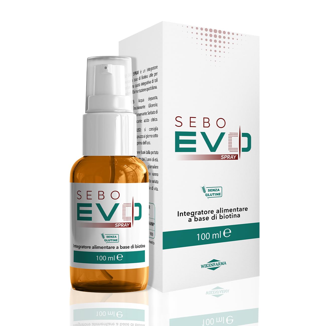 Sebo EVO spray sublinguale per carenza di Biotina (Vitamina B8). Garantito massimo assorbimento del principio attivo. Contrasta dermatite seborroica, dermatite atopica, acne, indebolimento dei capelli