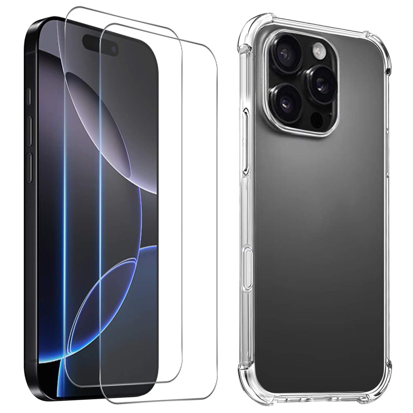 Amazon | 対応 iPhone 16 Pro フイルム (2枚入り) + ケース iphone16