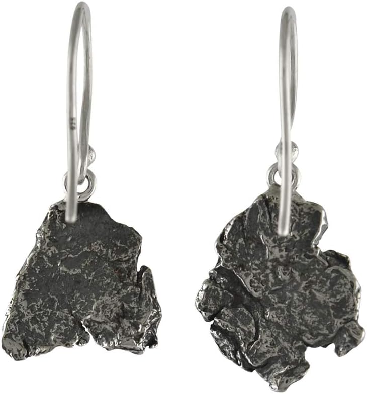Starborn Sterling Silver Campo del Cielo Meteorite Nugget Earrings…