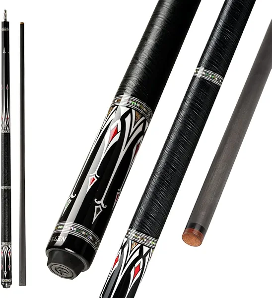 KONLLEN Carbon Fiber Pool Cue Stick Low Deflection Hand-Made Inlay Billiard Cue Ultra-Smooth Professional Feeling Billiard Pool Cue Sticks for Adults