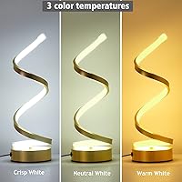 Vista 4 de NUÜR Juego de 2 lámparas de mesa para sala de estar, lámpara LED regulable dorada, lámparas de noche pequeñas, lámpara de mesita de noche