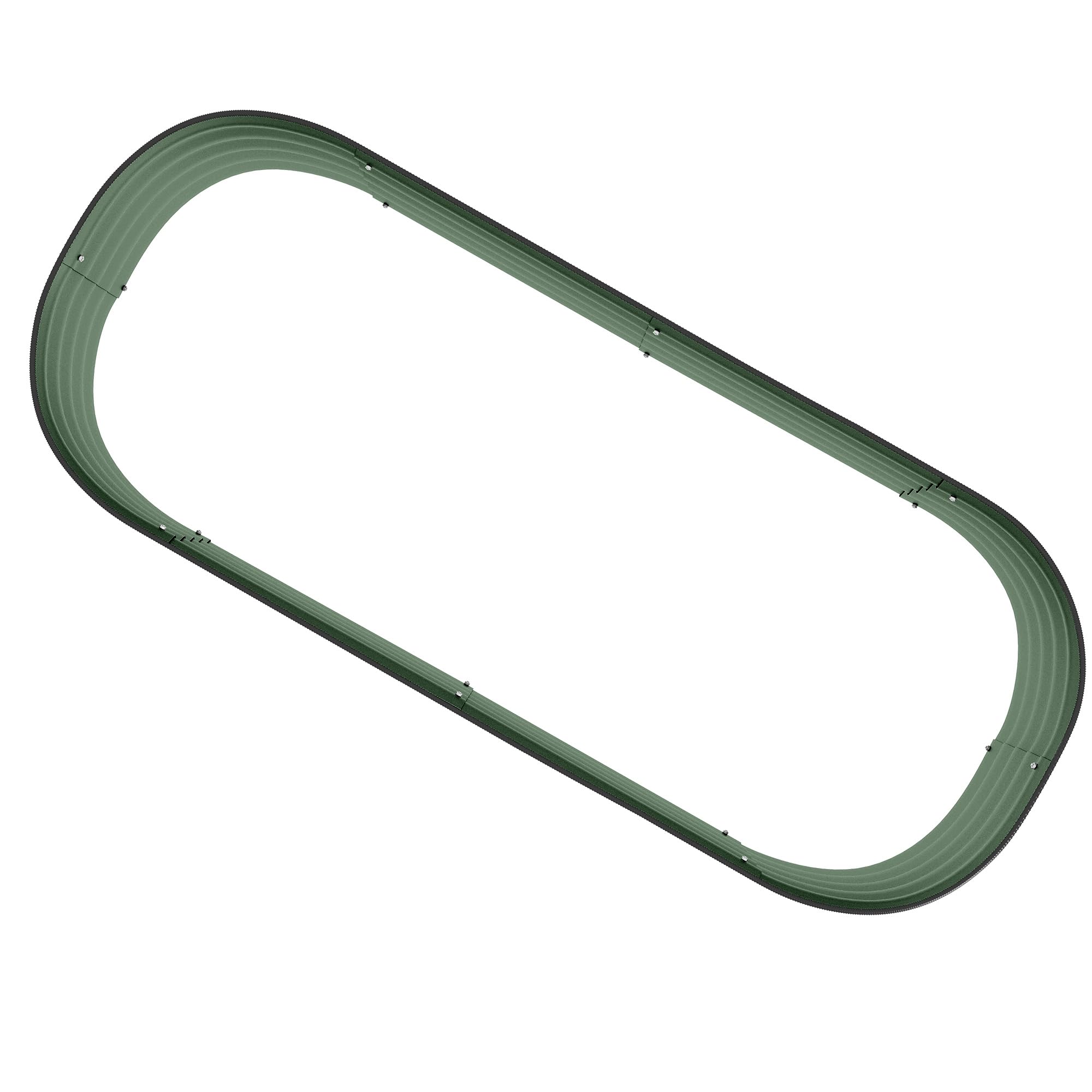 Outsunny Letto per Orto Rialzato Modulare 150x62x30cm, Cassone per Orto in Acciaio Galvanizzato con Fondo Aperto, Verde