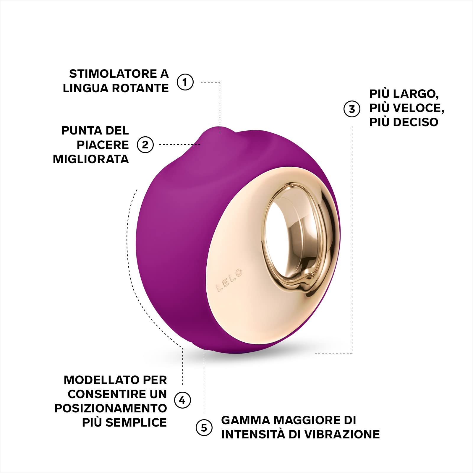 LELO ORA 3 Massaggiatore per il Piacere Orale, Sensuale Stimolatore Clitorideo Femminile, Vibratori Clitoride Donna, Deep Rose