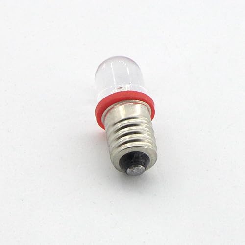 Miniatura 10 de 10pcs E10 Tornillo 12V Punto Verde Led Bombilla Lámparas de Luz+10pcs E10 Base (DC12V, Verde)