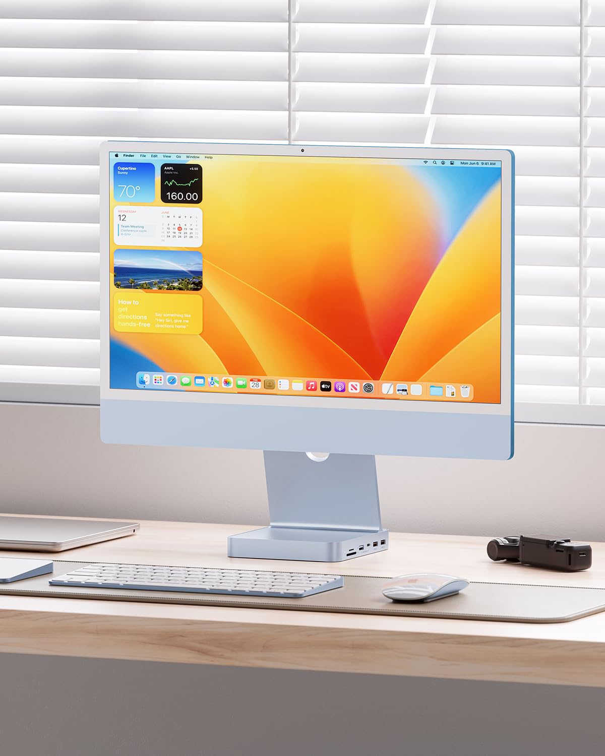 USB C HUB do iMac 24" 2021/2023/2024,7 W 1 koncentrator USB do iMac M1/M3/M4, akcesoria iMac z USB C 10 Gbps, 3 x USB A, czytnik kart SD/TF, obsługa rozszerzenia dysków SSD M.2 NVME (nie