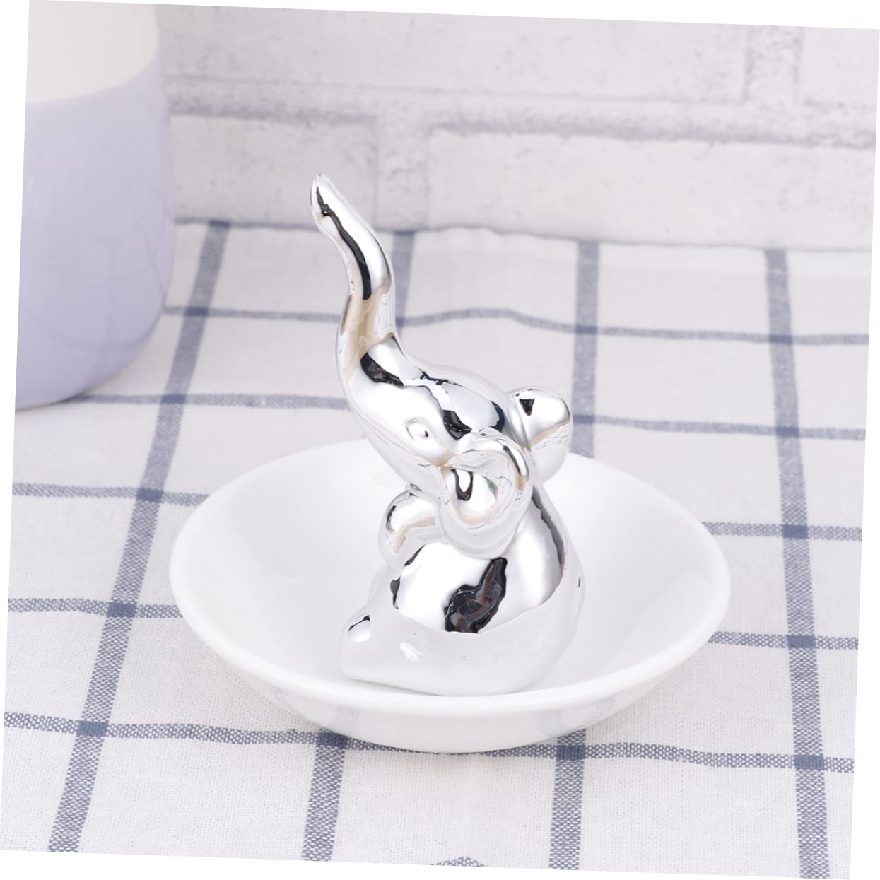 Porta Gioielli Elefante In Ceramica - Espositore Per Anelli, Collane E Orecchini - Regalo Idea - 3