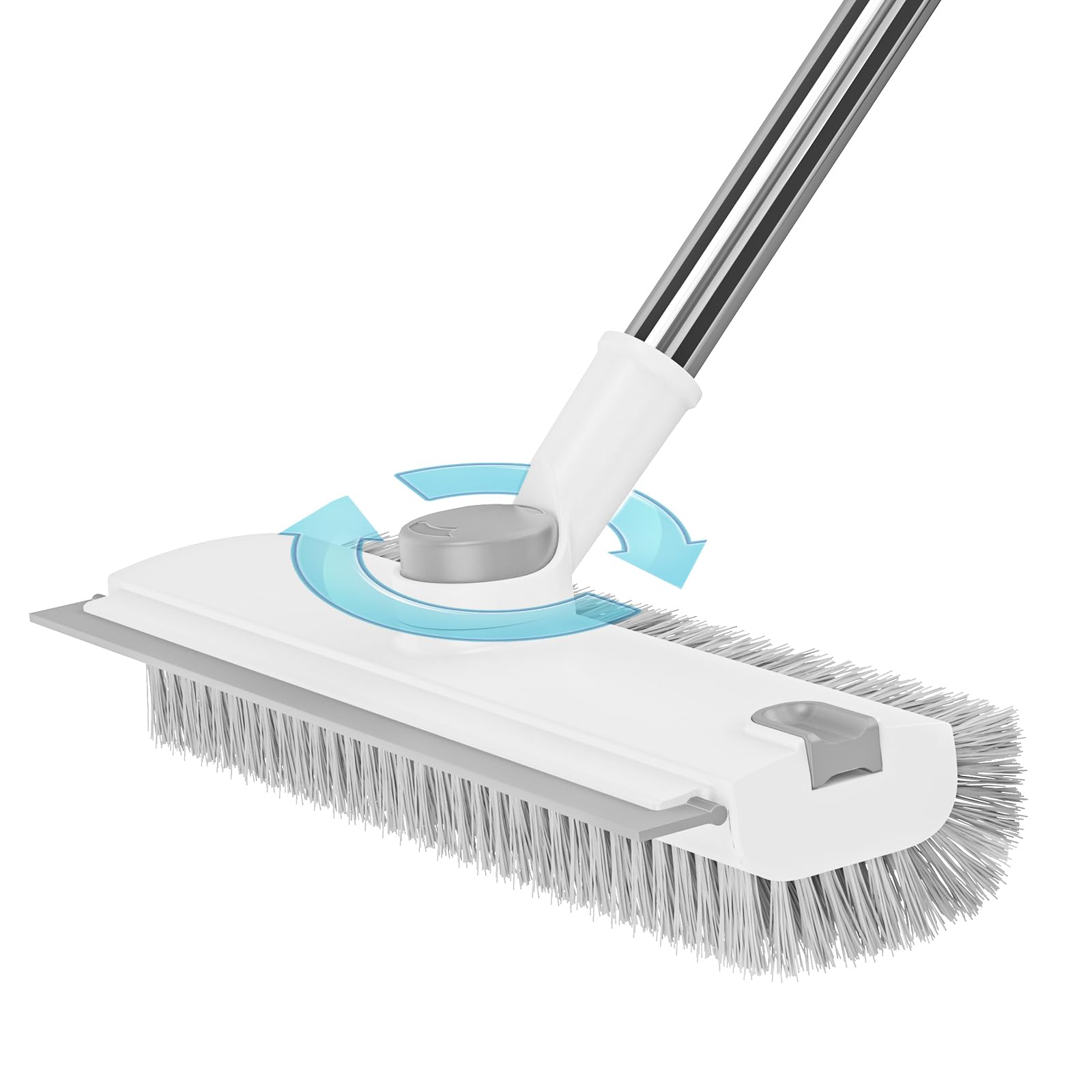 3 in 1 Floor Scrub Brush with Long Handle &amp; Squeegee