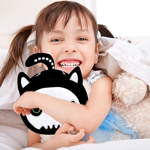 Miniatura 9 de Peluche de gato negro de Halloween, juguetes de peluche de gato negro de 11 pulgadas, lindos juguetes de peluche de esqueleto de gato negro, regalos