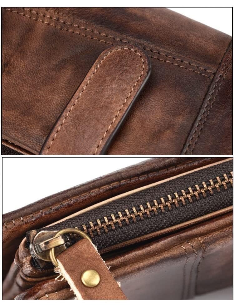Vintage Genuine Leather Long Wallet Men Women Credit Card Holder Purse Zipper Business Moible Phone Wallet4