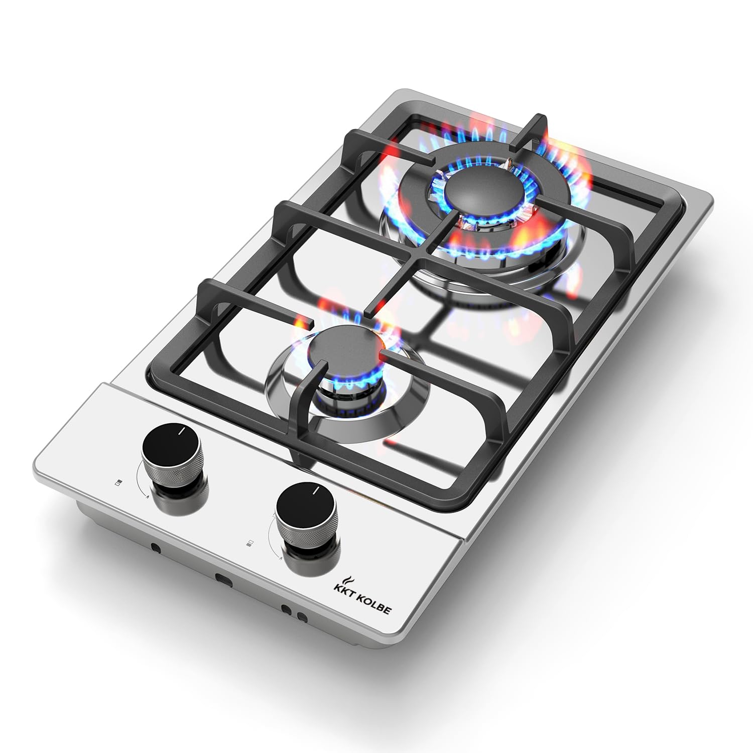 KKT KOLBE Gaskochfeld 29 cm 4,4 kW 2 Flammig Autark Wok-Zone Edelstahl G302ED