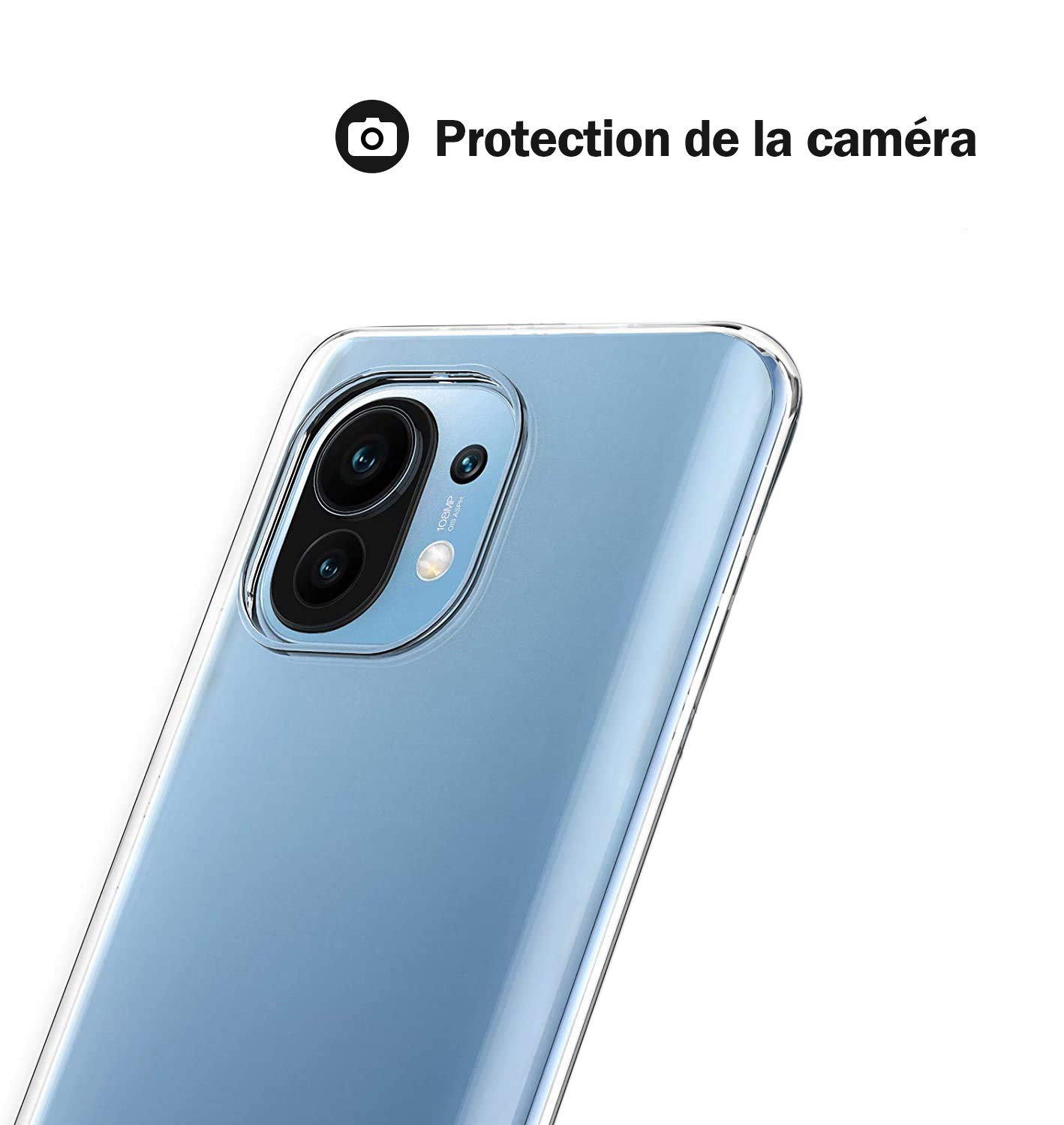 HONLEN Coque Pour Xiaomi MI 11 Étui, (6.81" Inches) Transparente