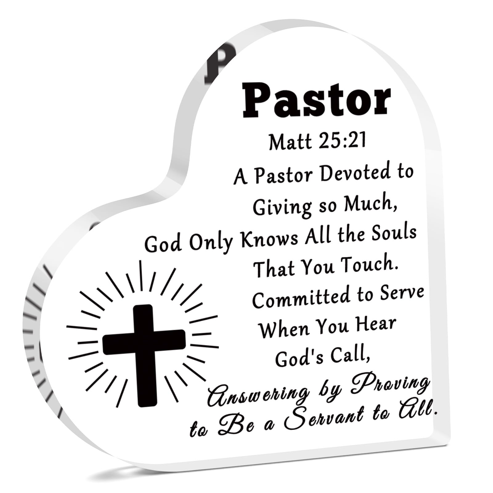 Pastor Appreciation Gifts Acrylic Plaque Thank You Gifts for Pastor Preacher Priest Religious Christian Gifts Christmas Birthday Retirement Gifts for Pastor Catholicism Coworker Friends Desk Sign