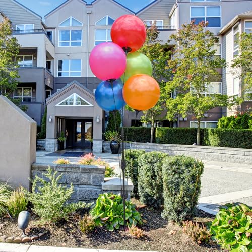 Image of Reusable Outdoor Balloon Clusters - Helium Free, All-Weather, Durable, Plastic Balloons for Advertising, Real Estate, Grand Openings & Events (Red, Pink, Lime, Blue, Orange)