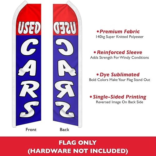 Miniatura 2 de Bandera de plumas de Swooper roja y azul, ideal para concesionarios y lotes de automóviles