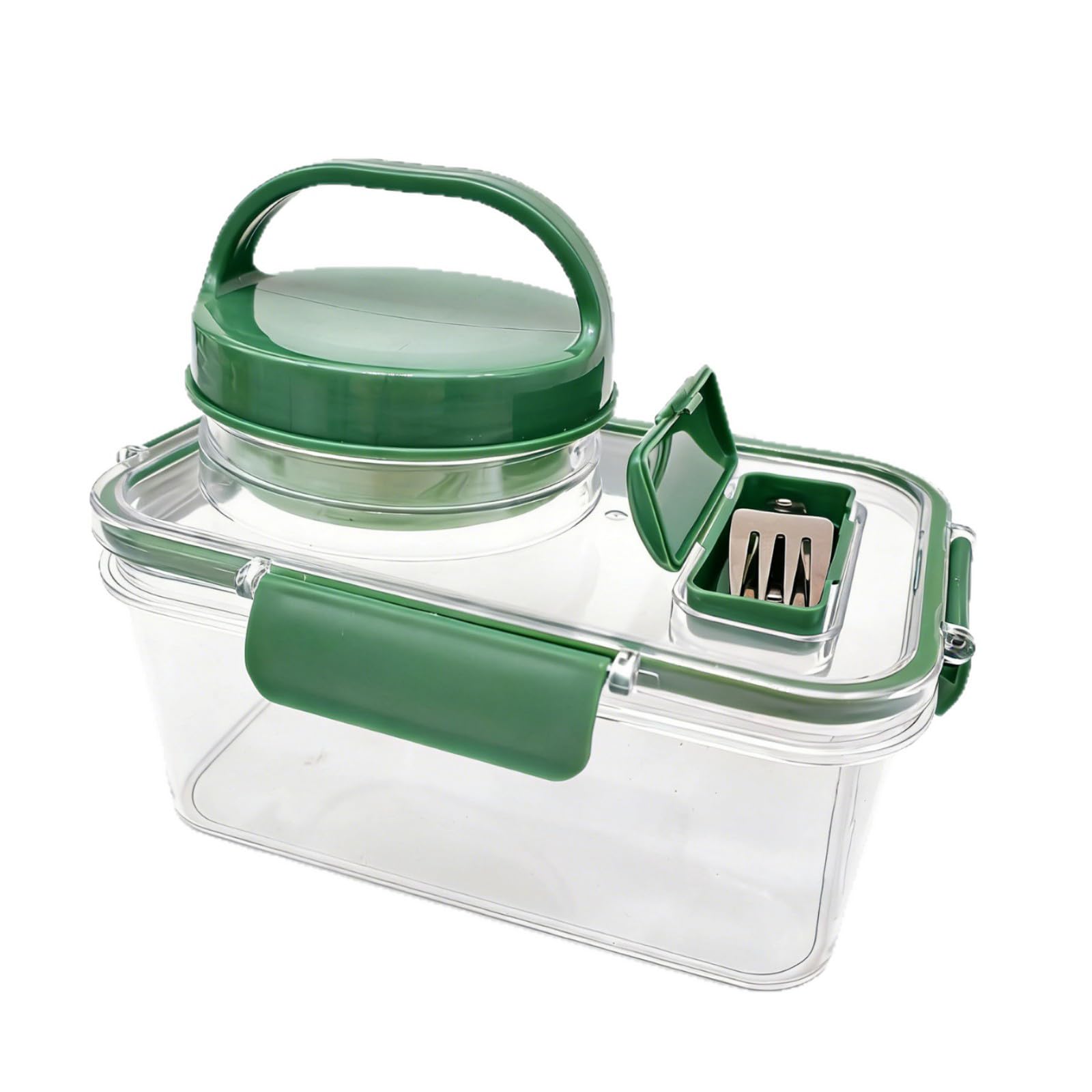 JTQYFI Salad Storage Jar with Leakproof Lid Portable Food Storage Container for Fruits Vegetables Meals Food Portable Salad Jar