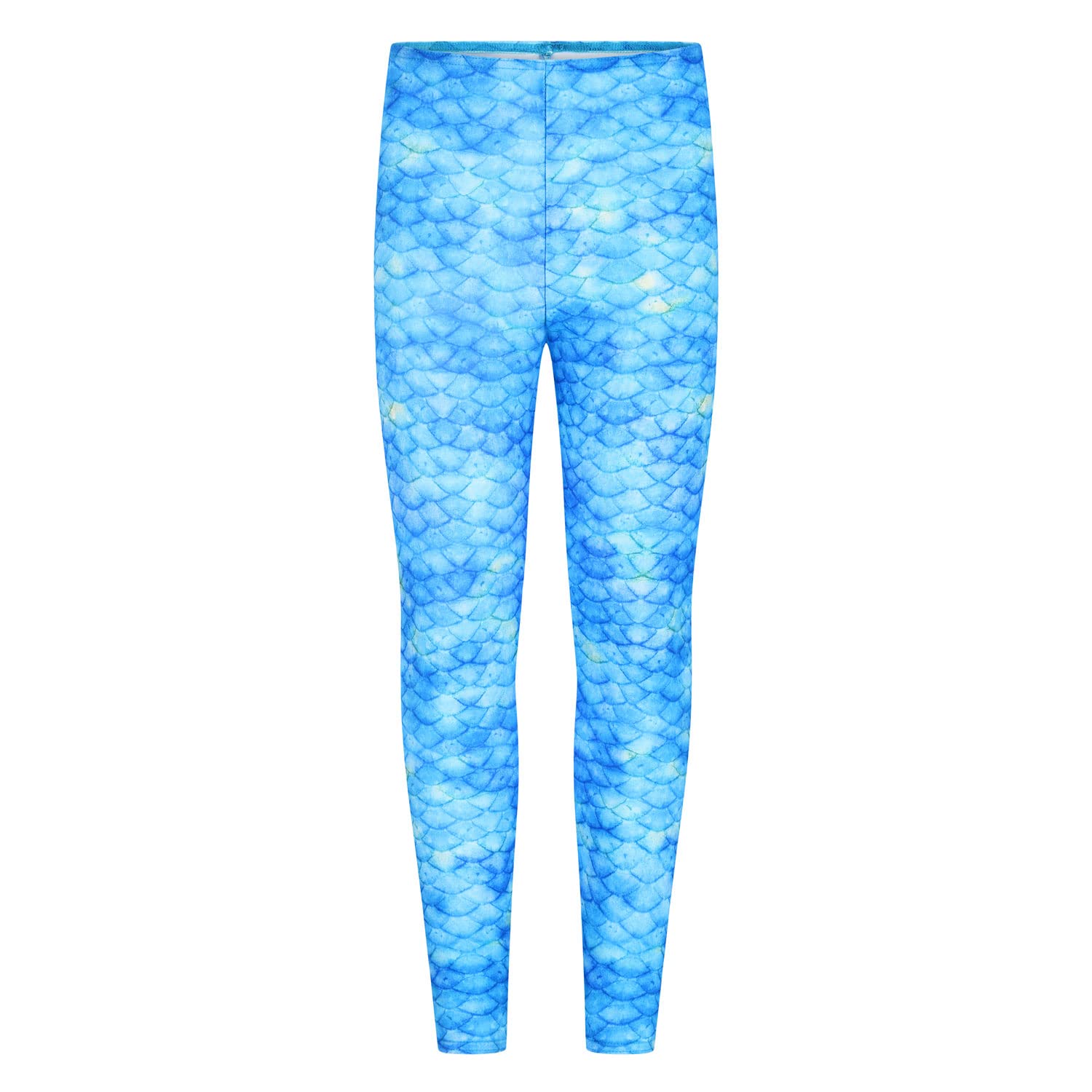 Planet Mermaid Kids Blue Little Mermaid Swim Leggings. Vibrant, Colourful Waterproof Use in/Out of Water Fade & Chlorine Resistant. (Age 9-11, Frozen Aqua)