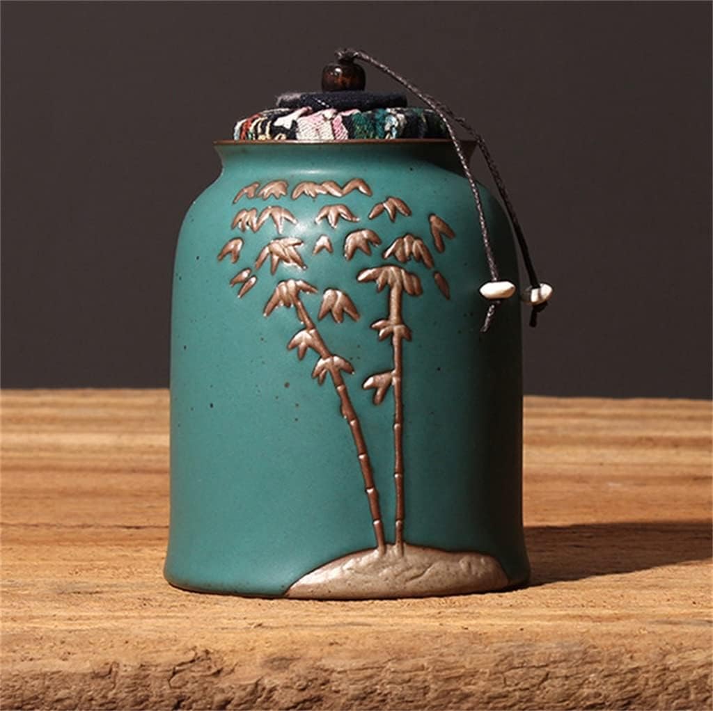 Ceramic Hand-painted Embossed Tea Jars Handmade Storage Coffee Bean Container Accessories