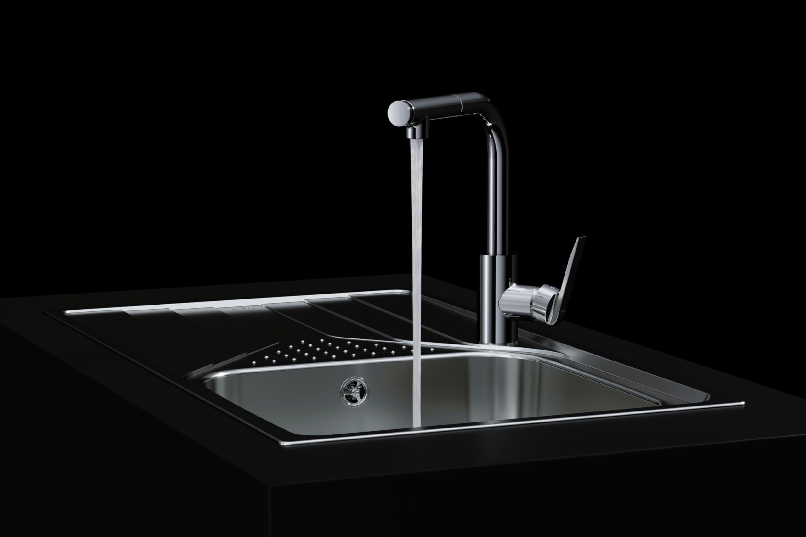 TEKA Grifo de Cocina Monomando, Caño Alto Giratorio, Maneral Extraíble con Fijación Magnética, Aireador Anticalcáreo, Latiguillos Flexibles 3/8", Cromo, Modelo IN 938 PLUS
