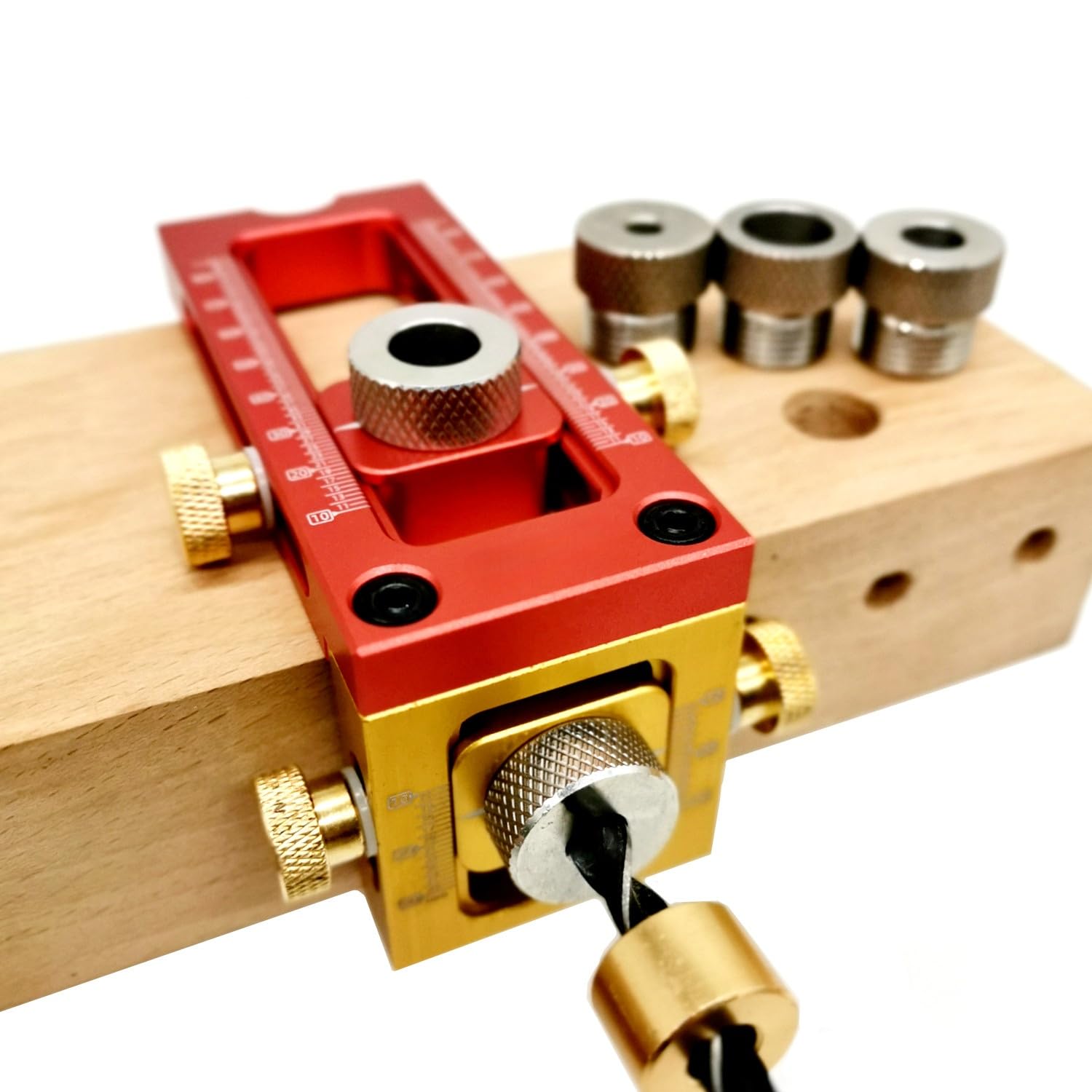 VIDOO śruba Jig 2 w 1 Stop Aluminium Regulowana Prowadnica Wiertarska Pocket Hole Jig dla Szaf i łóżek-B