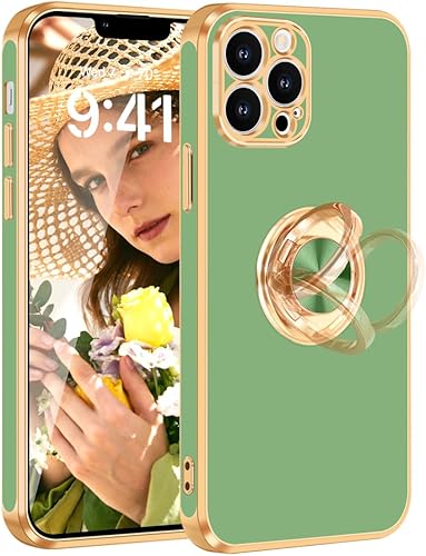 Fingic Funda para iPhone 13 Pro Max con soporte de anillo giratorio de 360 Soporte magnético para automóvil Soporte magnético para automóvil Funda