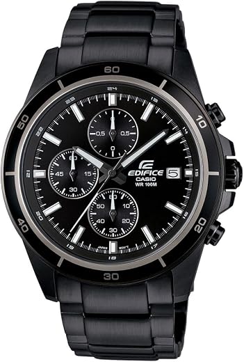 Casio Edifice EFR-526BK-1A1VUDF Black Analog Dial Black Stainless Steel Band Men's Watch Chronograph 100M Water Resistant ...