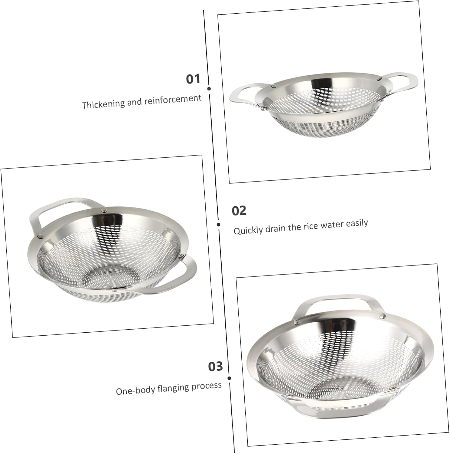 Rice Strainer Bowl Sink Colander Strainer Drain Basket for Rice Washing