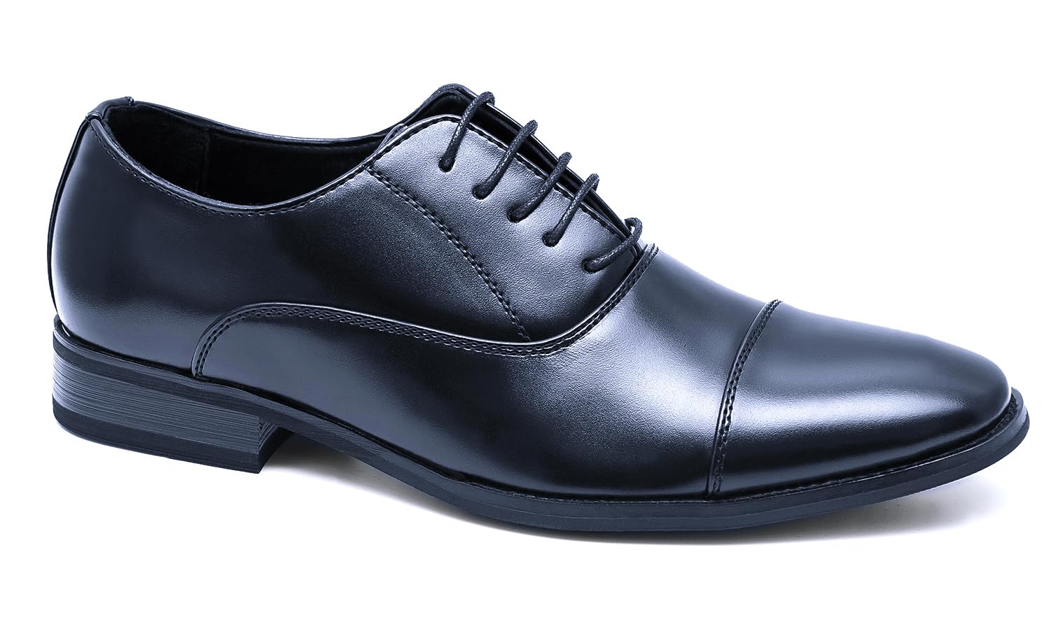 Evoga Chaussures Hommes Class Bleu Foncé Vernis Ligne Classique Élégant Cérémonie