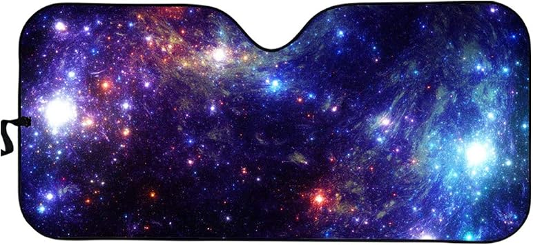 Windshield Sun Shade Starry Galaxy Print Sunshades. Durable Sun Blocks Sun Visor Keep Vehicle Cool. Galaxy Printed Foldable Sun Shield