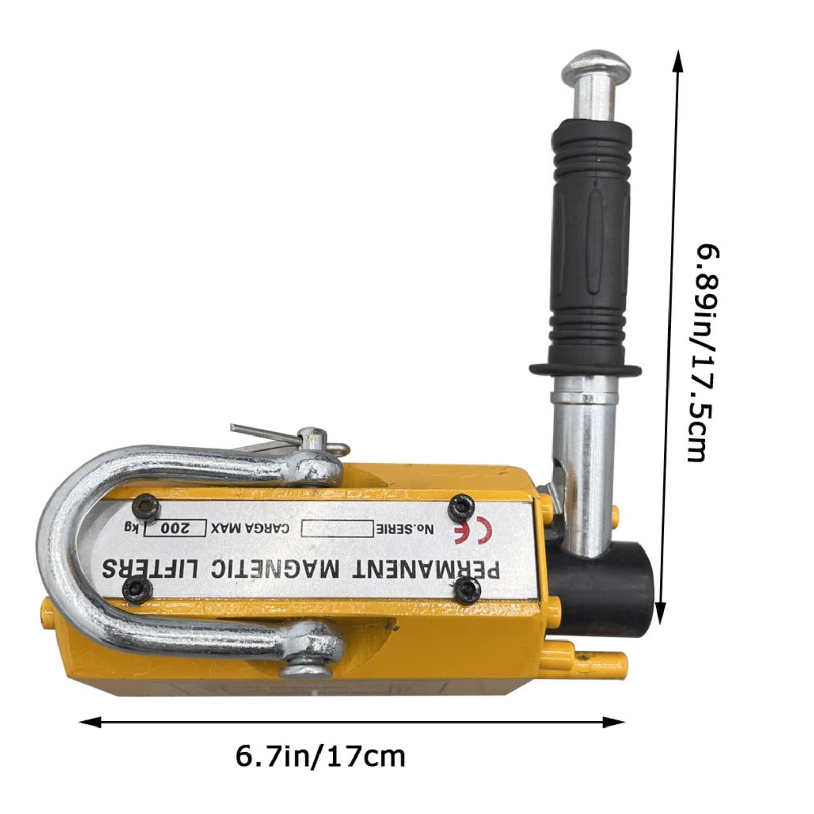 BEILOCKERY Magnetic Lifter, 440lbs/200kg Lifting Capacity, Permanent Magnetic Lifting, Super-Strong Neodymium Magnet, for Lifting Steel Sheet, Block, Shop Crane