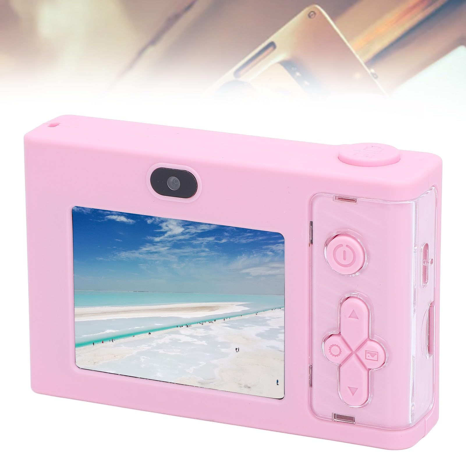 Fotocamera digitale da 48 MP e 1080P, compatta point-and-shoot con zoom digitale 8x, schermo IPS da 2,4 pollici, stabilizzazione dell’immagine e ricarica USB-C, ideale per i (32GB)
