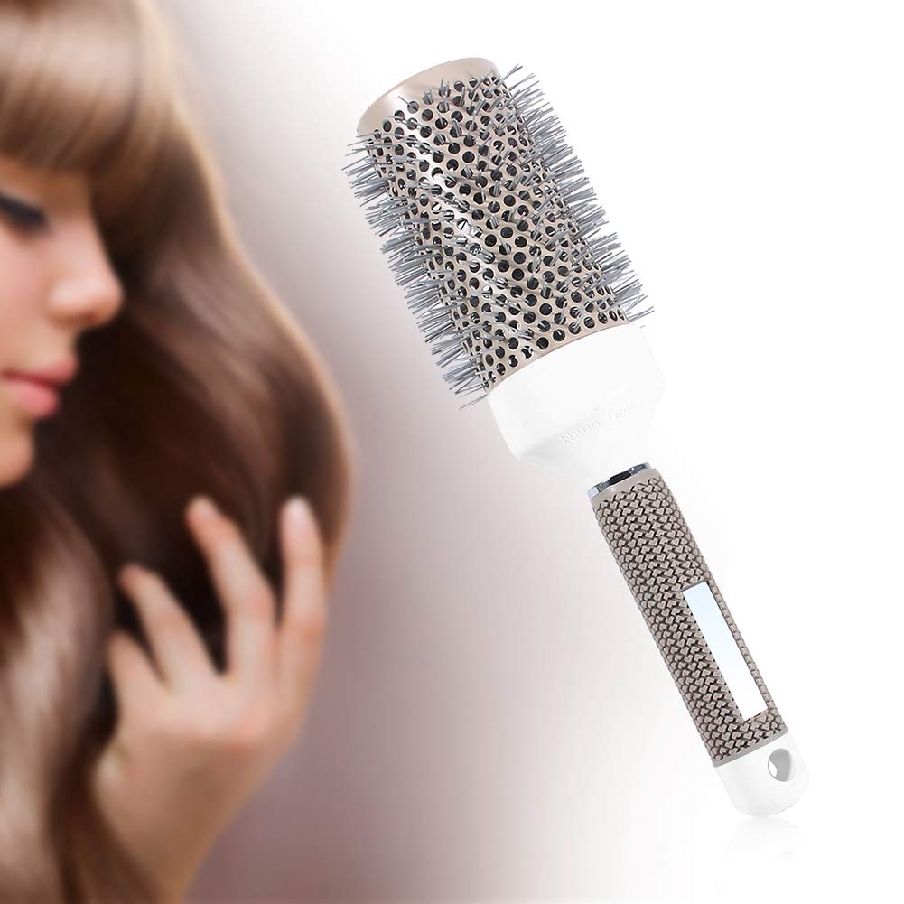 Peine Redondo de 5 Tamaños para Rizar el Cabello, Cepillo Redondo para el Cabello, Cepillos de Peluquería de Salón de Estilo Saludable Peine Redondo Hierro Cerámica Resistente a Altas Temperatu(53#)