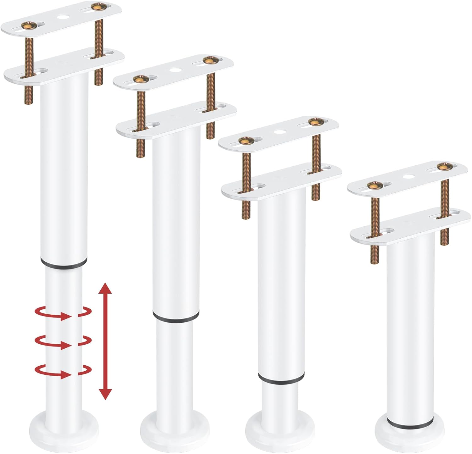 KONIGEEHRE Upgraded 4PCS Adjustable Height Bed Support Legs