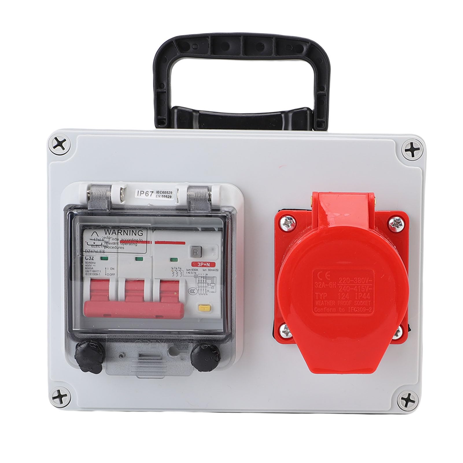 LiebeWH Scatola per Prese Elettriche Portatile Industriale Resistente Agli Urti per Officine da Cantiere 200x150x100mm Adatta per Generatori di Distribuzione di Energia Solare