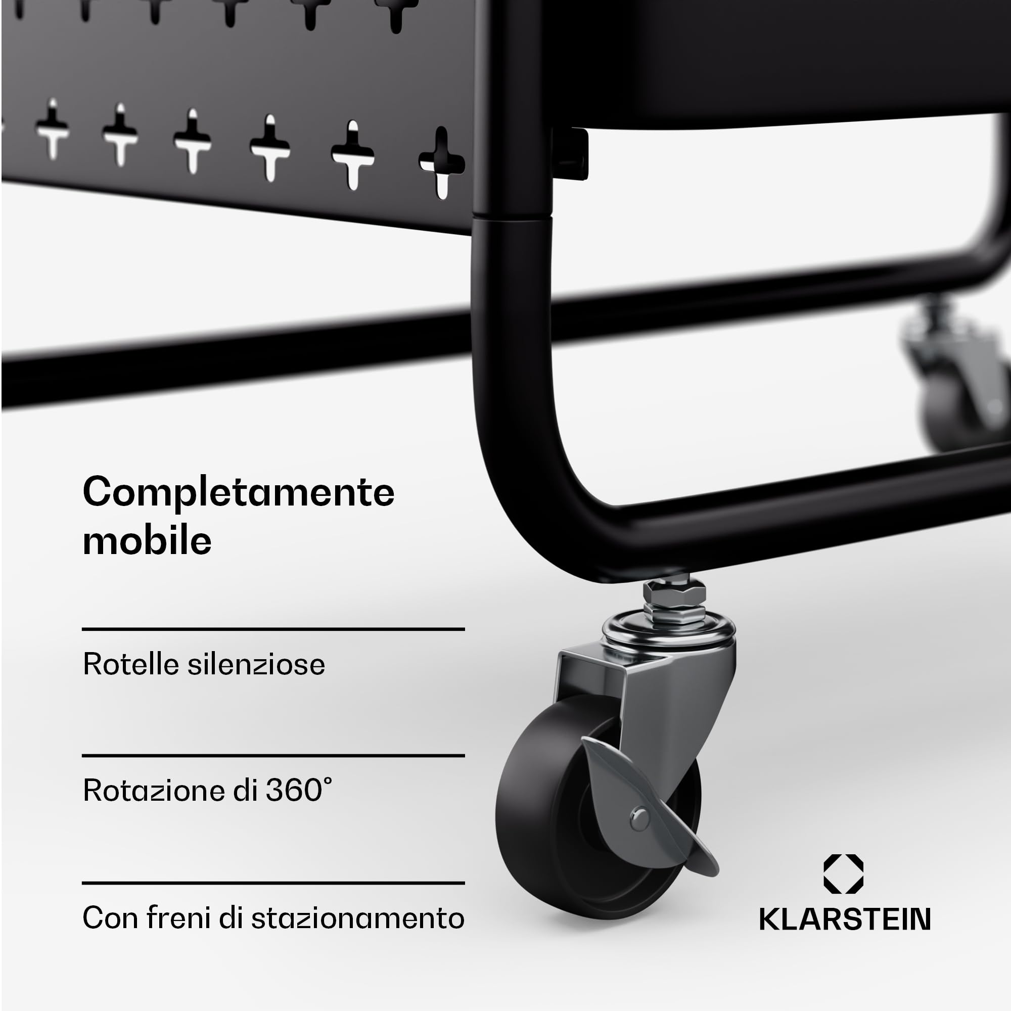 Klarstein Carrello Cucina, Mobiletto Cucina, Carrello Cucina Salvaspazio, Carrello Portavivande, Mobile Cucina Salvaspazio, Carrello Cucina con Ruote e Cassetti, Carrellino Porta Ghiaccio e Frutta