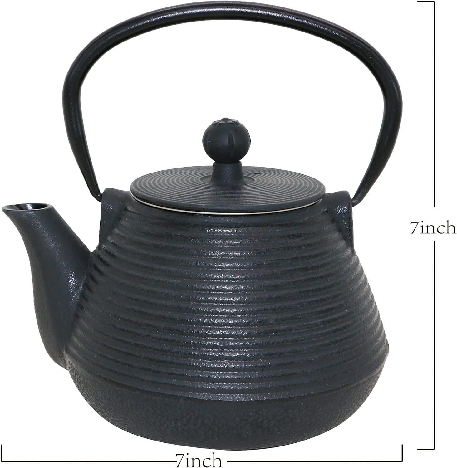 Tetera de Hierro Fundido, Tetera, con infusor de Acero Inoxidable, Revestimiento Interior esmaltado, 32 onzas (0,95 l)