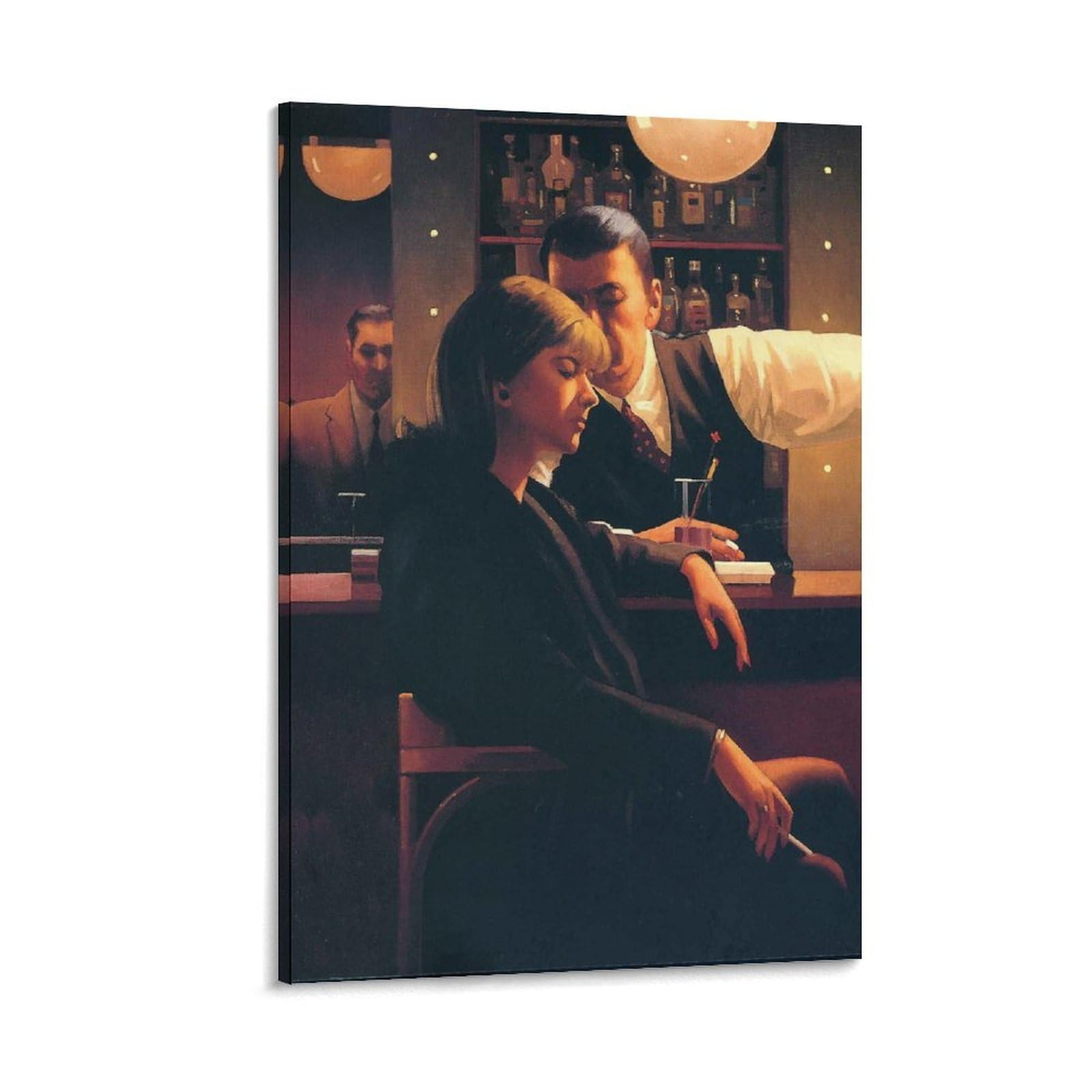 Between Darkness And Dawn by Jack Vettriano Wall Art Prints Poster (2) Painting Canvas Wall Art Scroll Picture Print Living Room 12x18inch(30x45cm) — image 1
