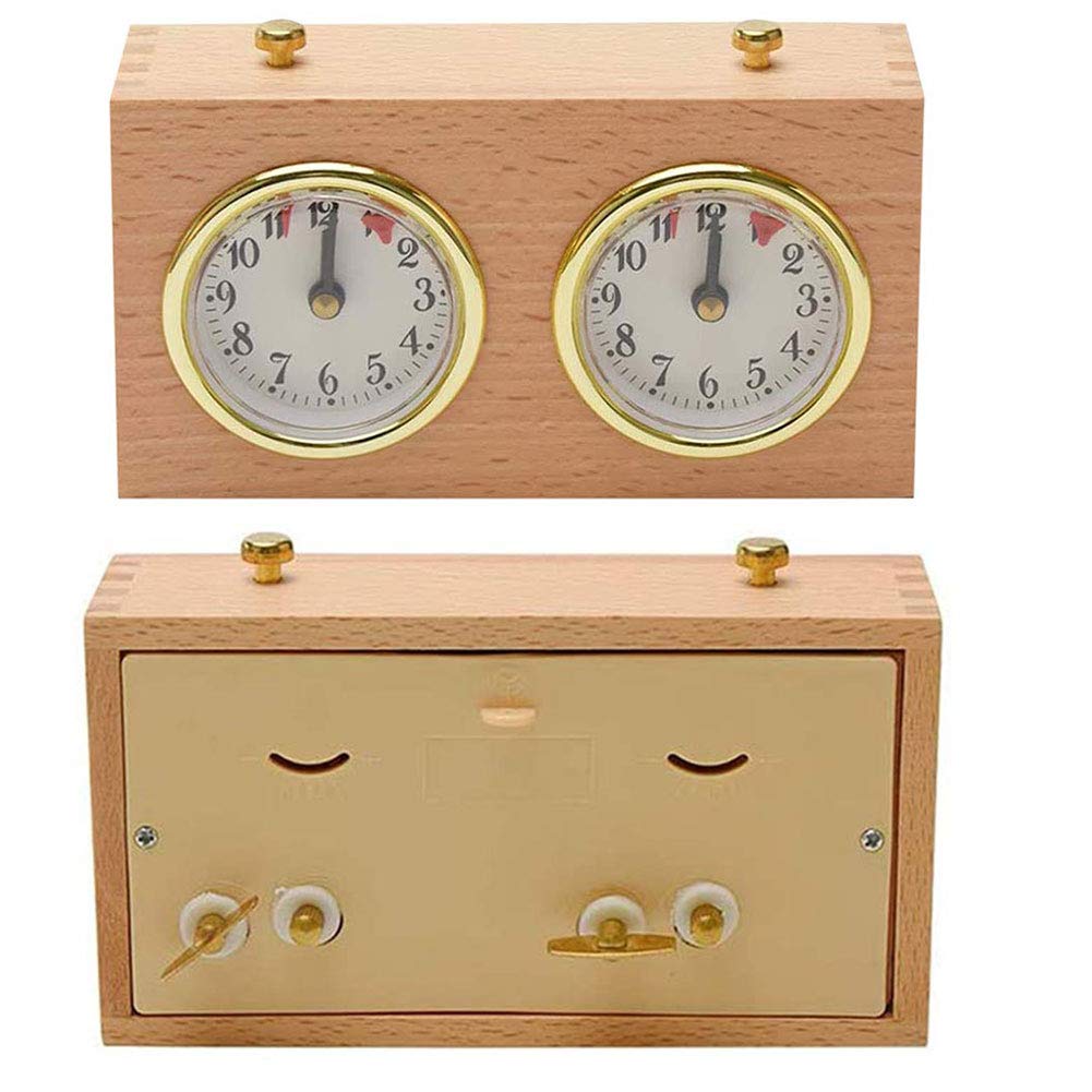 Temporizador de cocina, reloj de pared, temporizador de ajedrez, reloj de ajedrez, reloj de ajedrez portátil de madera, juego analógico analógico, temporizador digital mecánico, cuenta atrás for compe