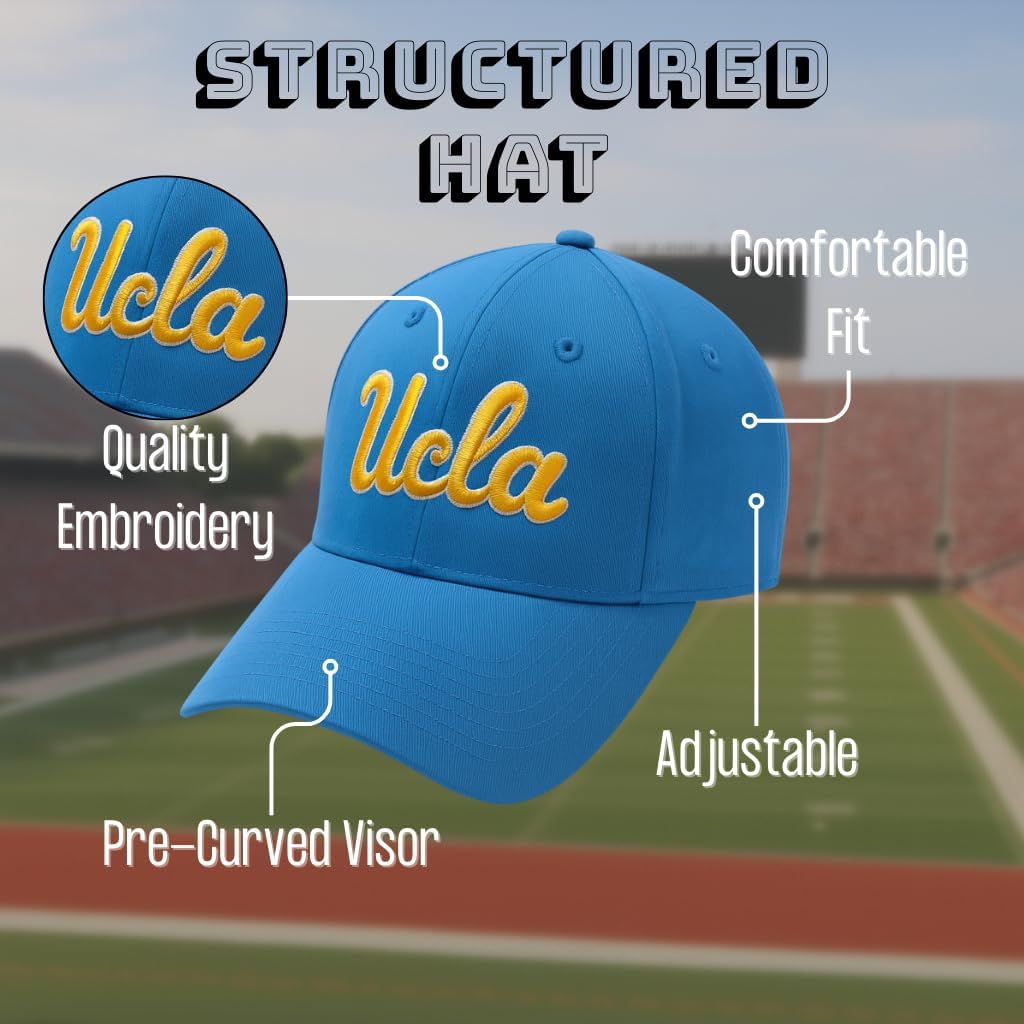 Officially Licensed University California Blue Hat Classic Primary Team Logo MVP Adjustable Structured Bruins Baseball Sports Cap