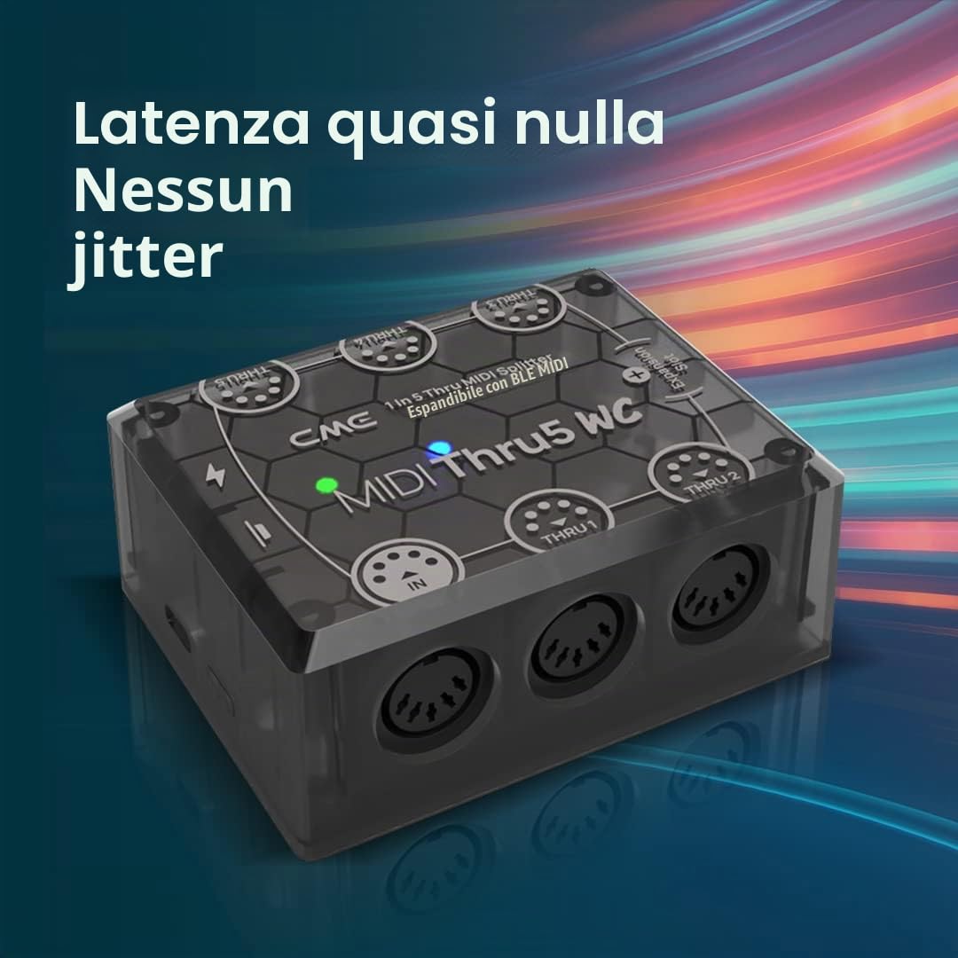 CME MIDI Thru5 WC – Box Thru 1 In / 5 Out con DIN 5 Poli, Distribuzione del Segnale ad Alta Velocità