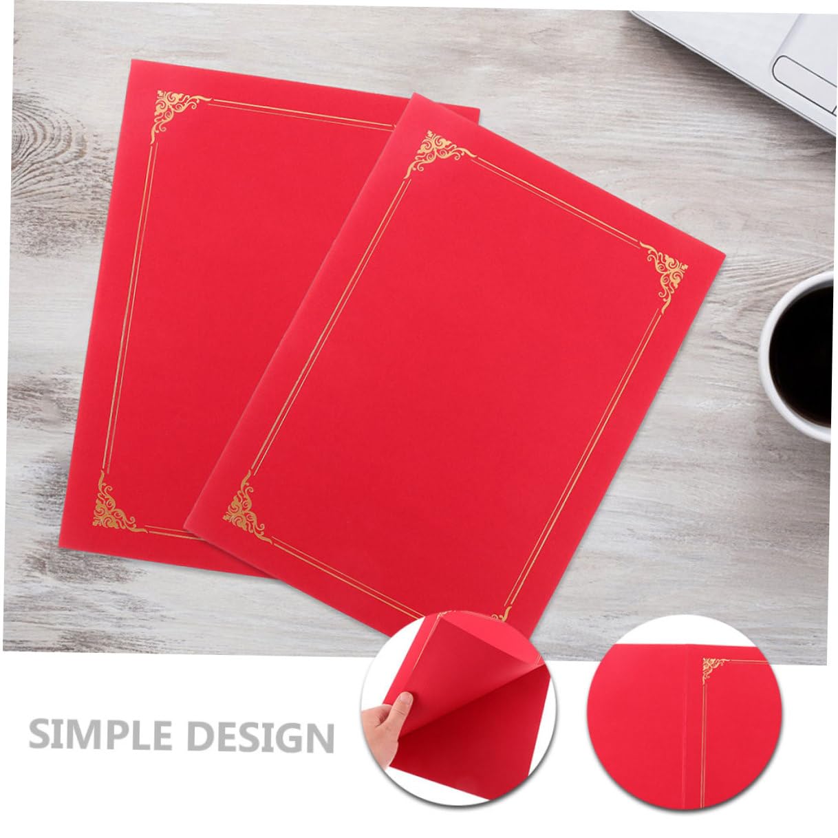 Hemobllo 20pezzi Copertine per Certificati di Carta Copertine per Certificati Creative in Carta Design Elegante Angoli Arrotondati Bordi Lisci Portatile e Leggero Protegge Documenti