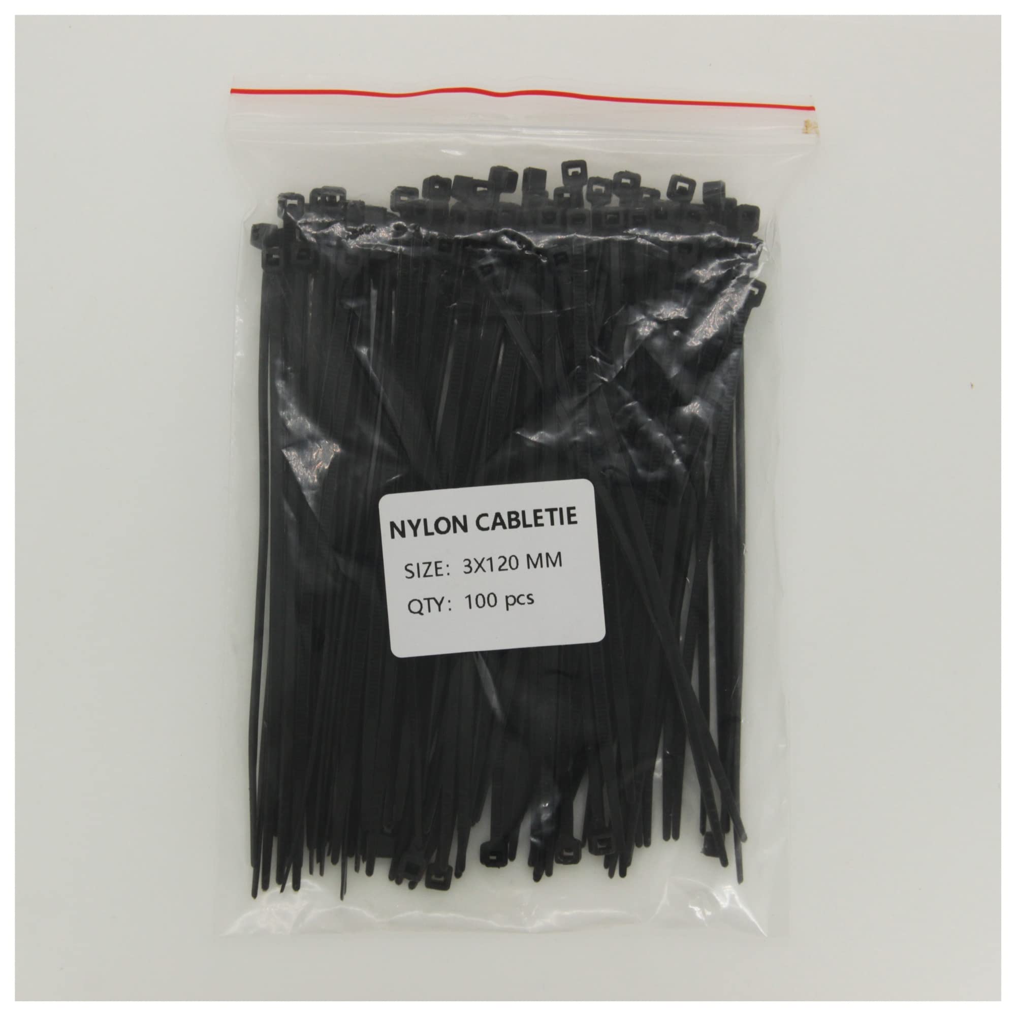 Fascetta in nylon di plastica autobloccante 100 pezzi Nero 5X300 Anello di fissaggio per fascette per cavi 3X200 Fascetta per cavi con cerniera Set di fascette per cavi in nylon (Color : 3x120mm)
