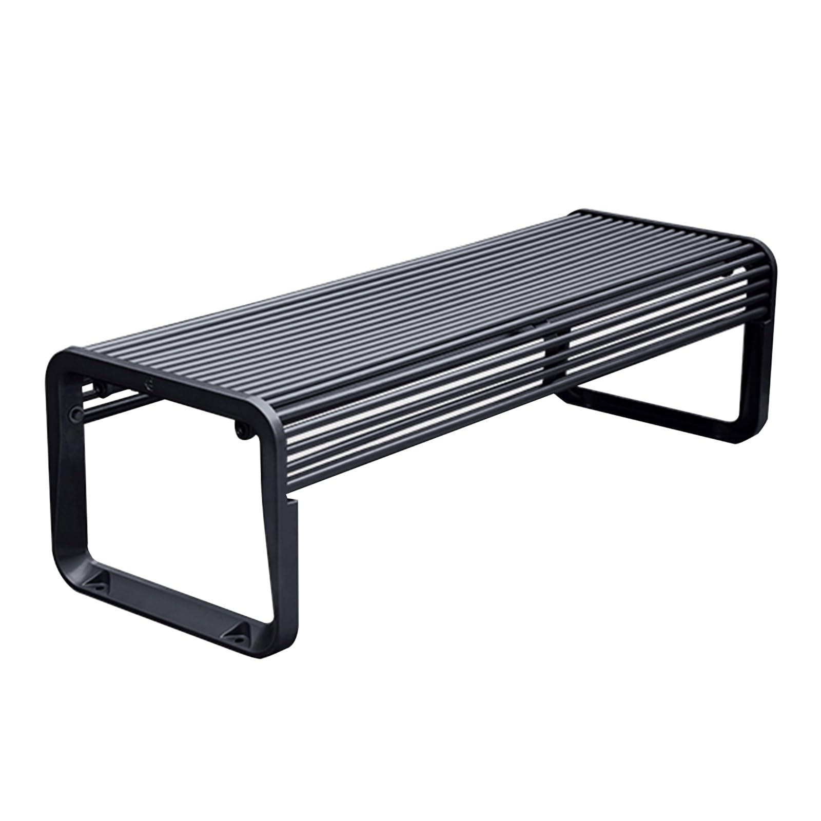 Banc de jardin en fonte d'aluminium noir qui résiste aux intempéries pour une terrasse sans entretien