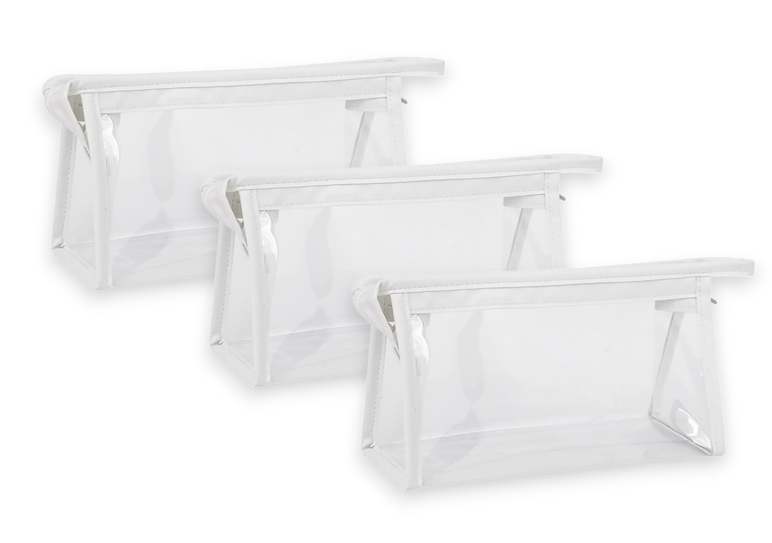 GLUN® Transparente Schreibwarentasche mit Reißverschluss, Organizer für Schule, Collage, Büro, niedliche Kosmetiktasche für Frauen, Mehrzwecktasche, 1 Stück (3 Stück)