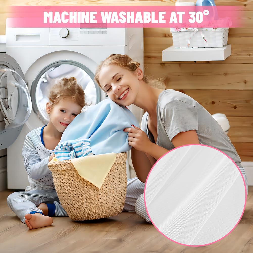 Hausbett Himmel Set, 2 Stück Hausbett Himmel für Kinderbett, 150 x 350 cm, Leichte Atmungsaktive Stoffvorhänge, Hausbetthimmel, Bettvorhang, für Mädchen Jungen Kinderbett Kinderzimmer Deko (Weiß)