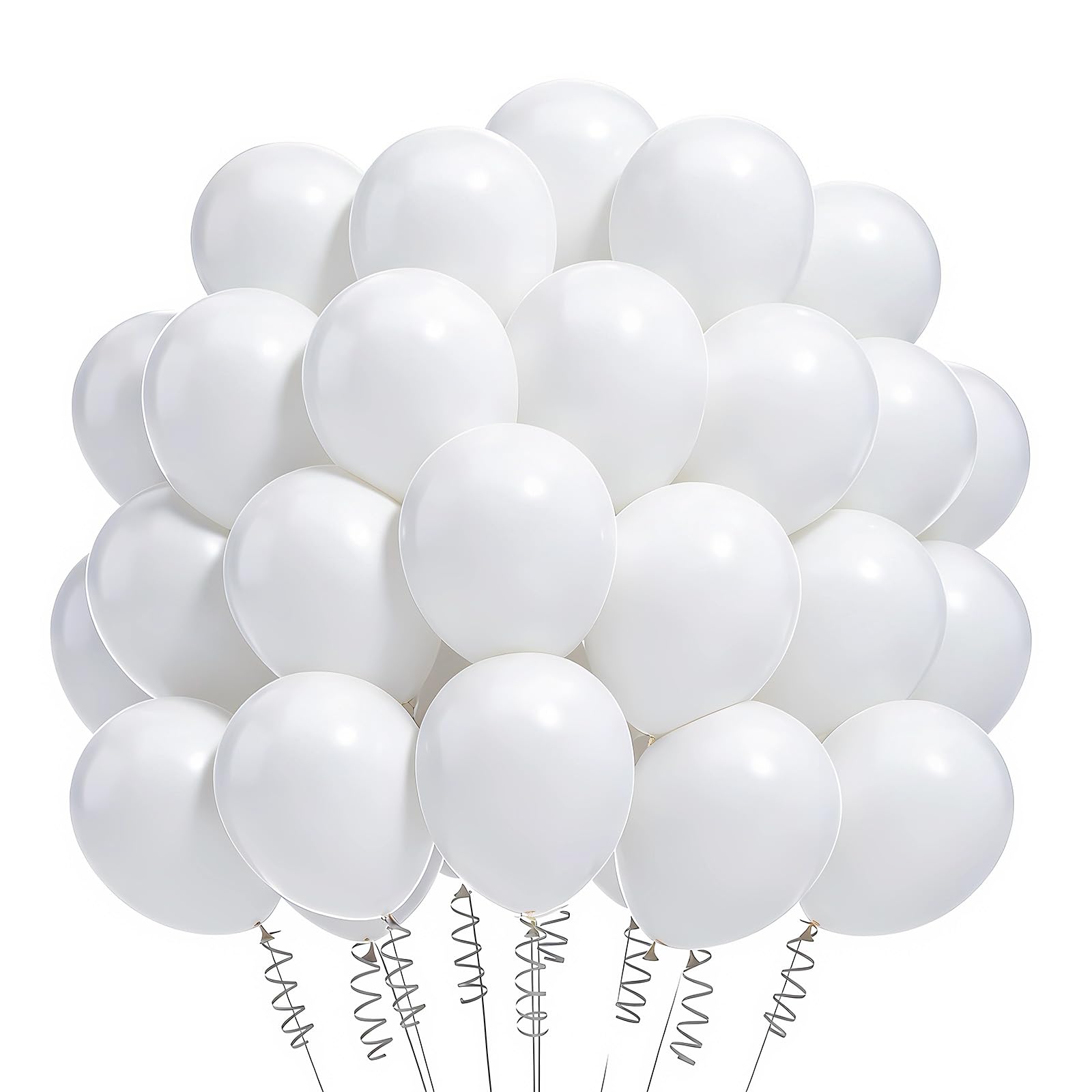 100 piezas Globos Blancos,12 Pulgadas Globos Cumpleaños Blanco,Globo de Látex para Bodas Cumpleaños Fiestas Baby Shower Graduación