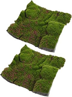 SHINEOFI 2 Piezas Césped de musgo simulado alfombra falso decoración de hierba falsa exterior estera de musgo césped artificial al aire Tufting Green