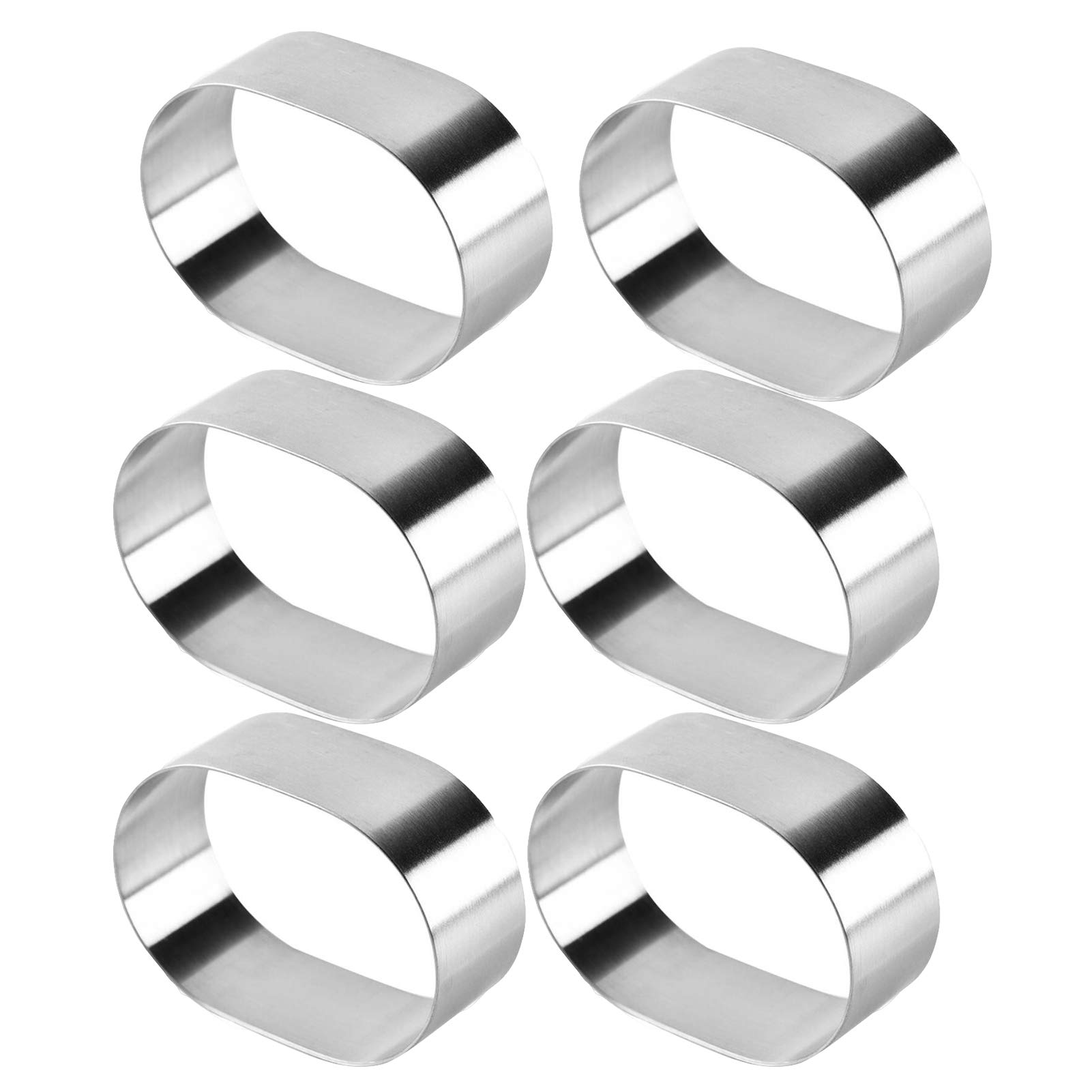 Flunyina 6PCS Mini Cheese Cake Pans Mini Oval Cheese Cake Molds 304 Stainless Steel Small Cake Biscuit Mold for DIY Dessert Cookie Molds(2.61.81inch/ 6.64.62.6cm)