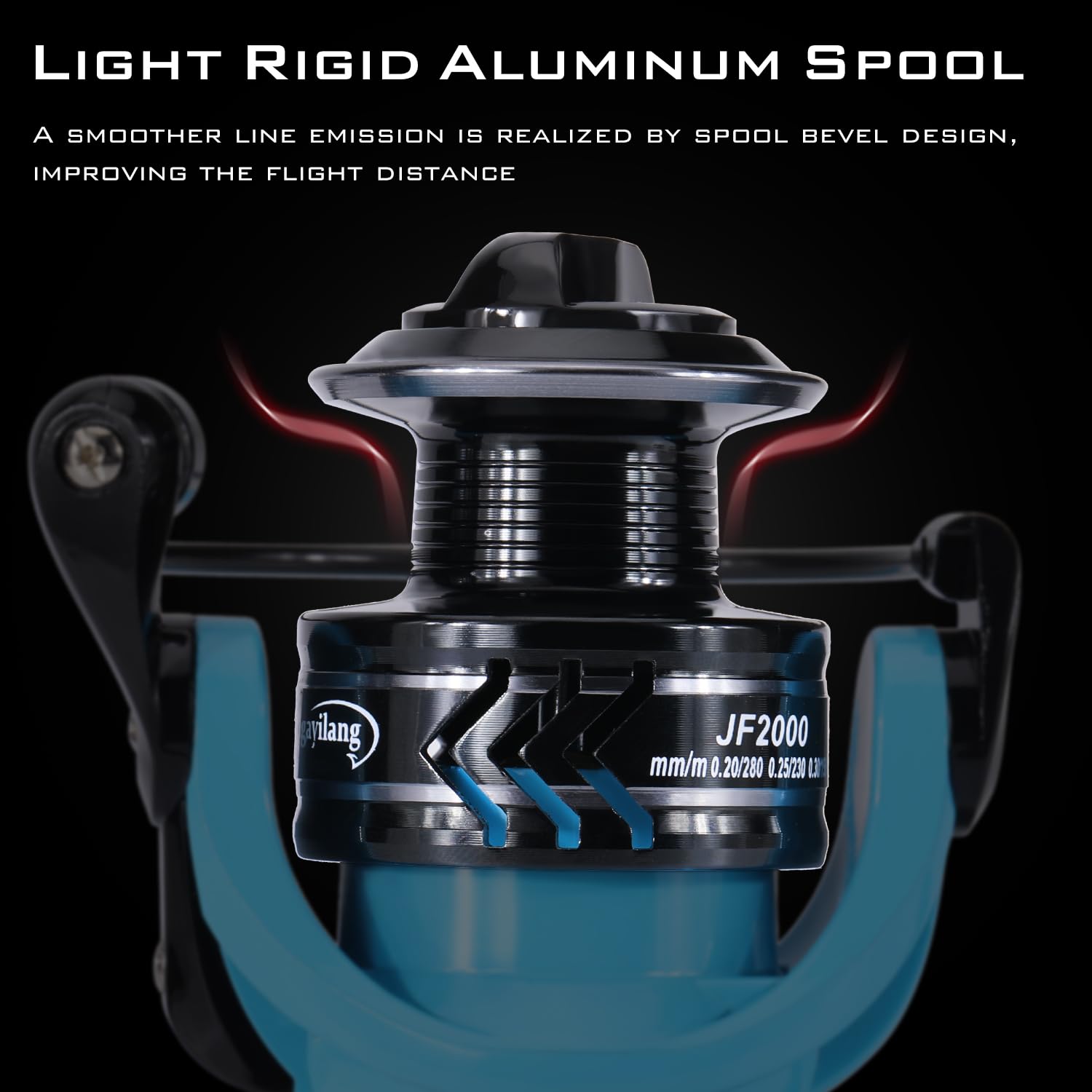 Sougayilang Spinning Reel and 2-Piece Fishing Rod Combo, Durable Graphite & Fiberglass Rod, Split-Grip Cork Handle,Right/Left Handle Position: Blue 7'00''-2000
