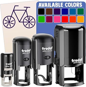 Bike Bicycle Doodle Self-Inking Rubber Stamp Ink Stamper for Stamping Crafting Planners - 1 Inch Medium - Black Ink